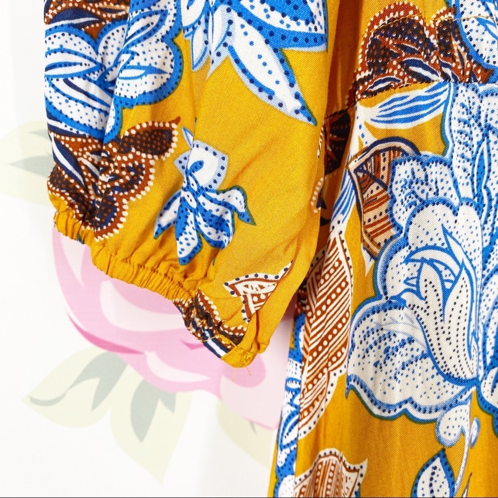 NEW Abel The Label Mango Magic Yellow Floral Boho Maxi Dress XS - Picture 5 of 14